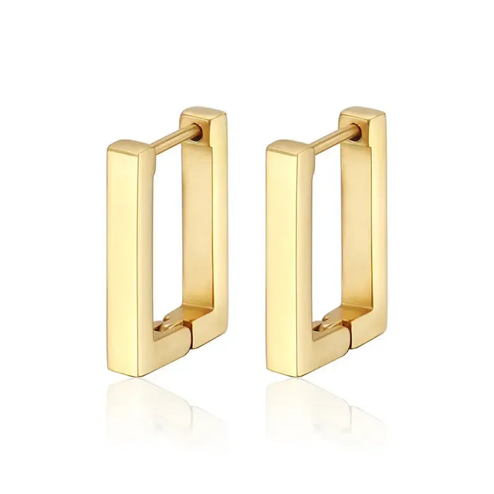 Jewelvers Earrings 18K GoldFilled Rectangle Hoop Earrings