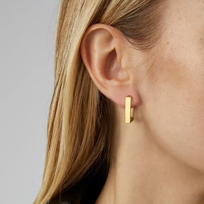 Jewelvers Earrings 18K GoldFilled Rectangle Hoop Earrings Jewelvers Earrings 18K GoldFilled Rectangle Hoop Earrings
