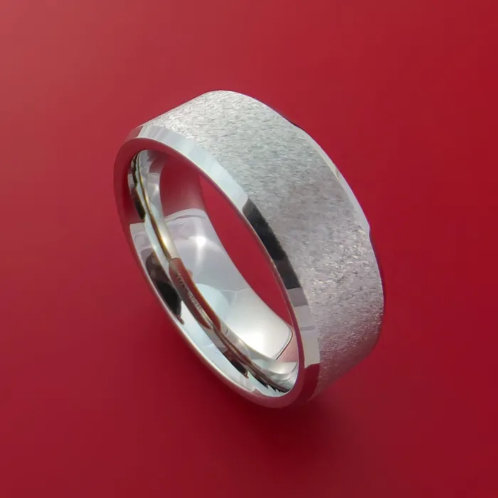 Lashbrook Rings Titanium Ring with Unique Angle Stone Finish Custom Made Band Lashbrook Rings Titanium Ring with Unique Angle Stone Finish Custom Made Band