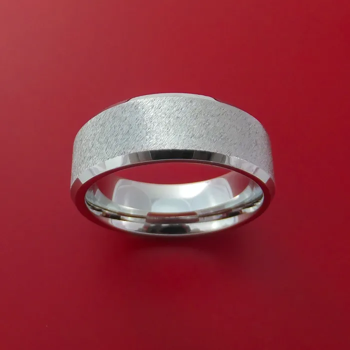 Lashbrook Rings Titanium Ring with Unique Angle Stone Finish Custom Made Band Lashbrook Rings Titanium Ring with Unique Angle Stone Finish Custom Made Band