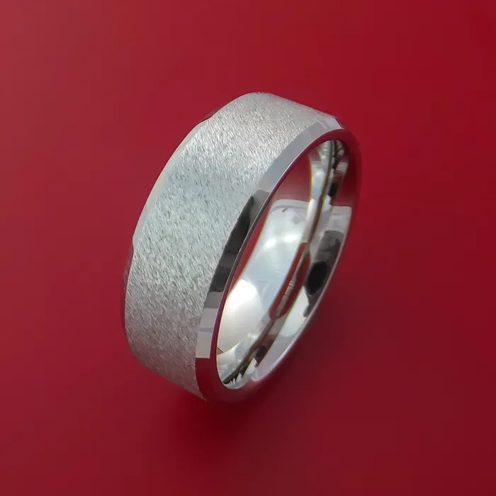 Lashbrook Rings Titanium Ring with Unique Angle Stone Finish Custom Made Band Lashbrook Rings Titanium Ring with Unique Angle Stone Finish Custom Made Band