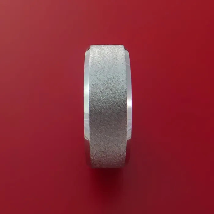 Lashbrook Rings Titanium Ring with Unique Angle Stone Finish Custom Made Band Lashbrook Rings Titanium Ring with Unique Angle Stone Finish Custom Made Band