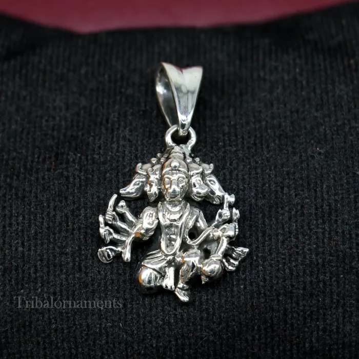 Necklaces Pure 925 sterling silver handmade Hindu god Lord Panchmukhi Hanuman pendant amazing designer fabulous pendant unisex gifting jewelry ssp936 TRIBAL ORNAMENTS Necklaces Pure 925 sterling silver handmade Hindu god Lord Panchmukhi Hanuman pendant amazing designer fabulous pendant unisex gifting jewelry ssp936 TRIBAL ORNAMENTS