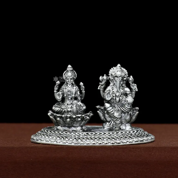 Necklaces TRIBAL ORNAMENTS 12 925 Sterling silver Lakshmi and Ganesha statue puja article figurine Diwali puja brings joy hope and wealth to the owners art718