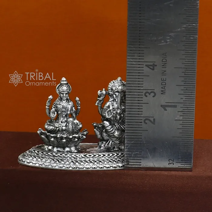 Necklaces TRIBAL ORNAMENTS 12 925 Sterling silver Lakshmi and Ganesha statue puja article figurine Diwali puja brings joy hope and wealth to the owners art718