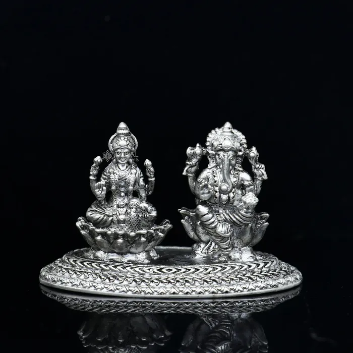 Necklaces TRIBAL ORNAMENTS 12 925 Sterling silver Lakshmi and Ganesha statue puja article figurine Diwali puja brings joy hope and wealth to the owners art718