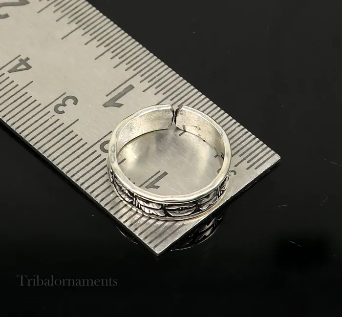 Rings TRIBAL ORNAMENTS Adjustable Toe ring 925 sterling silver handmade elegant design toe ring toe band stylish modern womens brides jewelry from india toer106