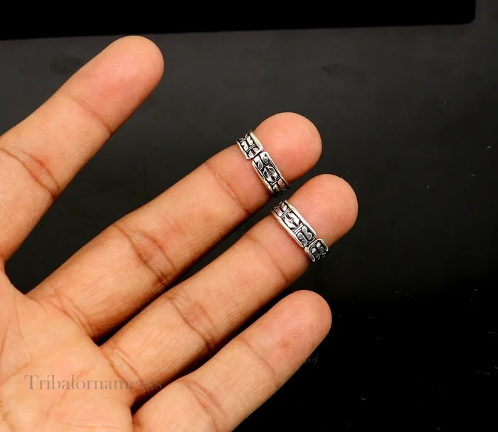 Rings TRIBAL ORNAMENTS Adjustable Toe ring 925 sterling silver handmade elegant design toe ring toe band stylish modern womens brides jewelry from india toer106