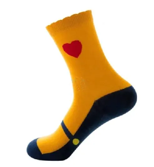 SF932 Golden Yellow Heart Socks POLLY Necklaces
