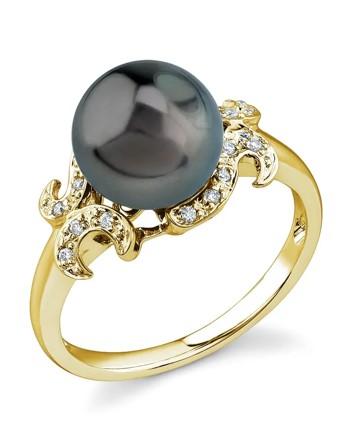 spt Rings Tahitian South Sea Pearl Crown Jewel Ring