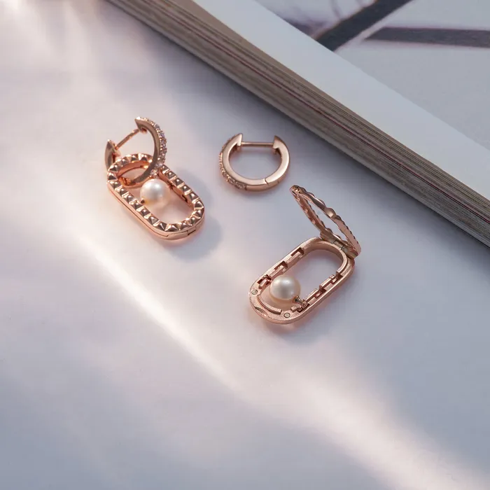 Top Grade Freshwater Pearl Earrings WE00571 CONNECT Pearly Lustre Earrings