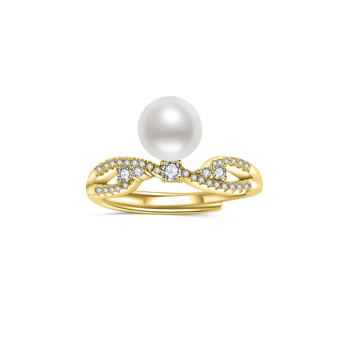 Top Grade Freshwater Pearl Ring WR00267 STARRY Pearly Lustre Rings