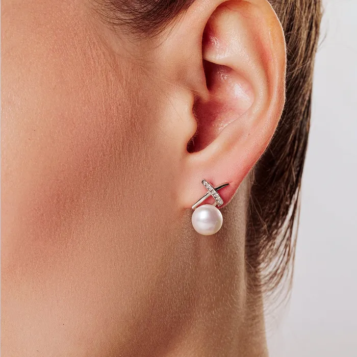 Top Grade Freshwater Pearl Set WS00125 X Collection Pearly Lustre Earrings