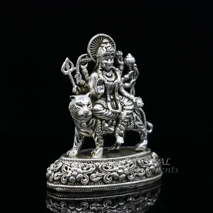 TRIBAL ORNAMENTS 925 Sterling silver Goddess durgabhawani maa Pooja Articles statue handcrafted decorative statue sculpture amazing gifting Art593 Rings