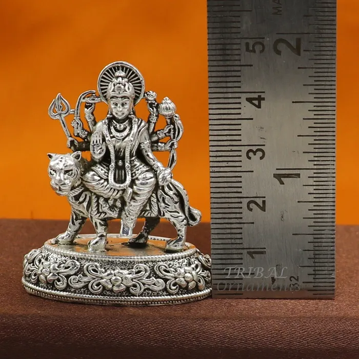 TRIBAL ORNAMENTS 925 Sterling silver Goddess durgabhawani maa Pooja Articles statue handcrafted decorative statue sculpture amazing gifting Art593 Rings