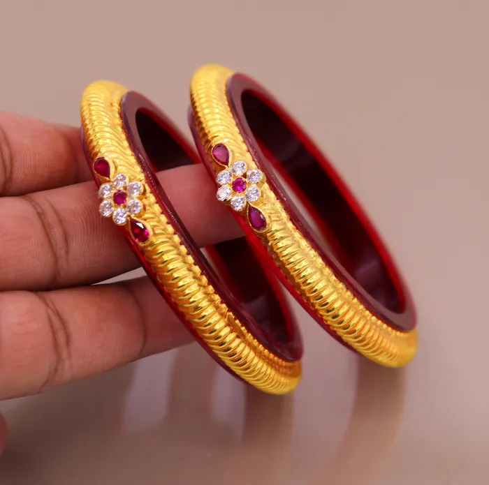 TRIBAL ORNAMENTS Bracelets Authentic 22 kt yellow gold handmade amazing vintage design indian traditional tribal bangle bracelet kada jewelry from Rajasthan INDIA ba45