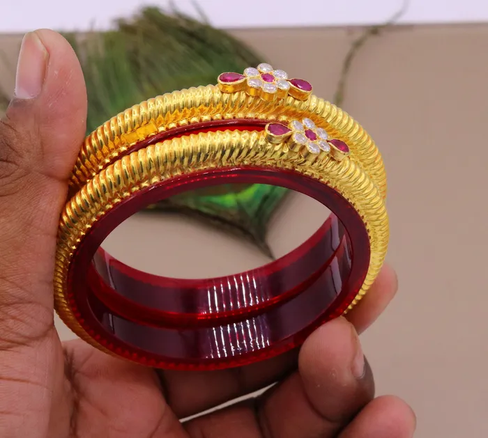 TRIBAL ORNAMENTS Bracelets Authentic 22 kt yellow gold handmade amazing vintage design indian traditional tribal bangle bracelet kada jewelry from Rajasthan INDIA ba45