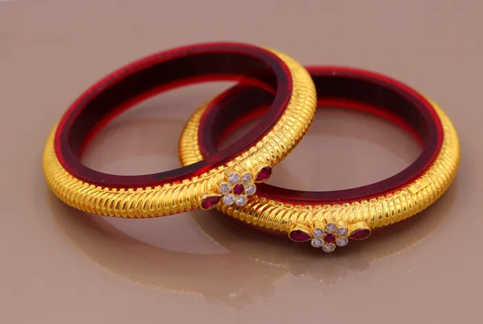 TRIBAL ORNAMENTS Bracelets Authentic 22 kt yellow gold handmade amazing vintage design indian traditional tribal bangle bracelet kada jewelry from Rajasthan INDIA ba45