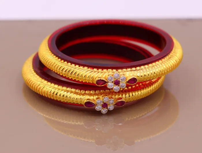 TRIBAL ORNAMENTS Bracelets Authentic 22 kt yellow gold handmade amazing vintage design indian traditional tribal bangle bracelet kada jewelry from Rajasthan INDIA ba45