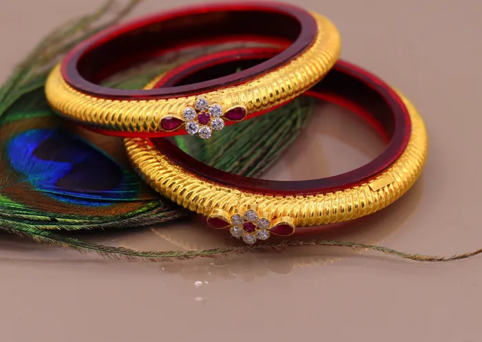 TRIBAL ORNAMENTS Bracelets Authentic 22 kt yellow gold handmade amazing vintage design indian traditional tribal bangle bracelet kada jewelry from Rajasthan INDIA ba45
