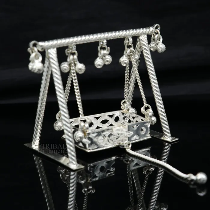 TRIBAL ORNAMENTS Rings 925 Sterling silver handmade Bal Gopala jhula little Krishna swing child Krishna palana silver jhula laddu gopal jhula silver art su725 TRIBAL ORNAMENTS Rings 925 Sterling silver handmade Bal Gopala jhula little Krishna swing child Krishna palana silver jhula laddu gopal jhula silver art su725