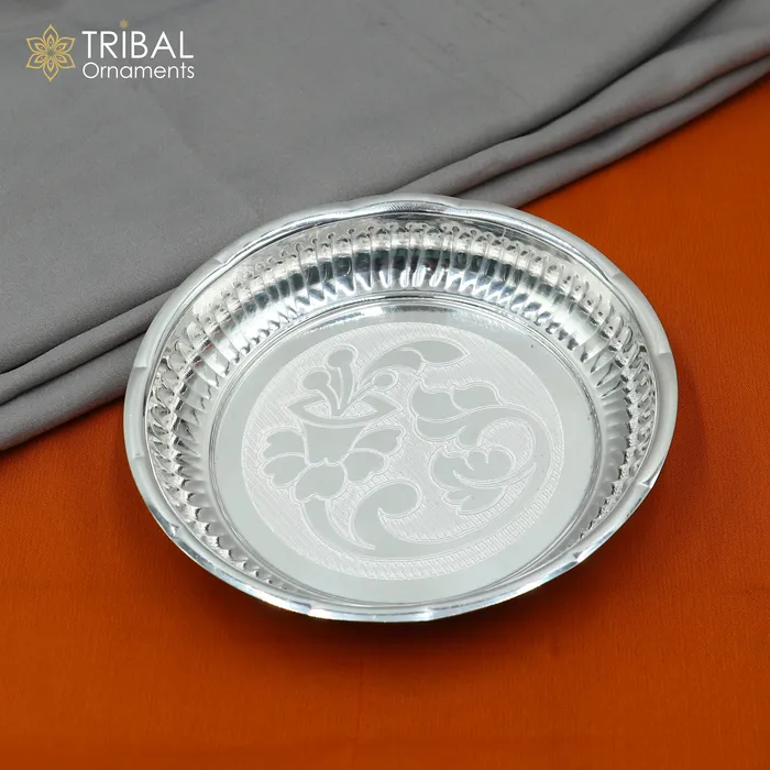 TRIBAL ORNAMENTS Rings 925 sterling silver handmade plate tray best gifting baby food serving silver utensils silver articles puja utensils sv313 TRIBAL ORNAMENTS Rings 925 sterling silver handmade plate tray best gifting baby food serving silver utensils silver articles puja utensils sv313