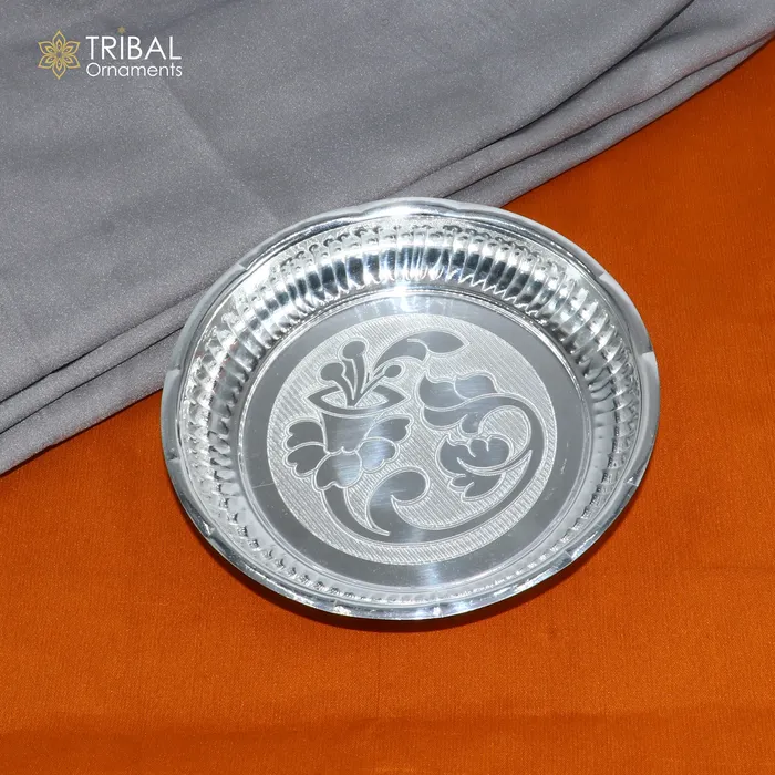 TRIBAL ORNAMENTS Rings 925 sterling silver handmade plate tray best gifting baby food serving silver utensils silver articles puja utensils sv313 TRIBAL ORNAMENTS Rings 925 sterling silver handmade plate tray best gifting baby food serving silver utensils silver articles puja utensils sv313