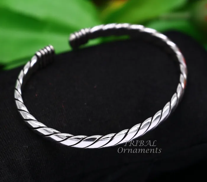 Vintage antique design handmade 925 sterling silver open face cuff bracelet kada excellent indian gifting jewelry for mens womens CUFF123 TRIBAL ORNAMENTS Bracelets