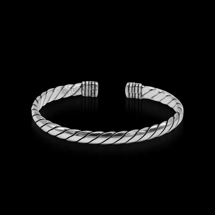 Vintage antique design handmade 925 sterling silver open face cuff bracelet kada excellent indian gifting jewelry for mens womens CUFF123 TRIBAL ORNAMENTS Bracelets