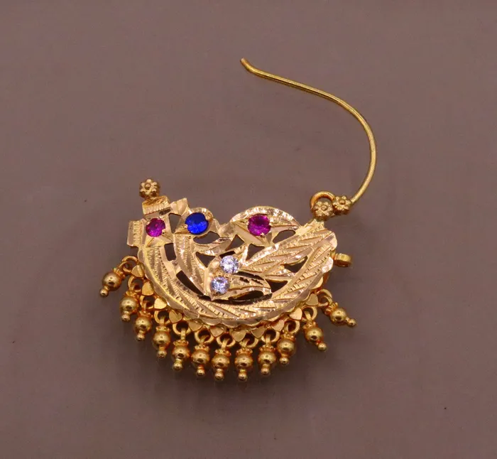 vintage antique handmade 22karat yellow gold solid tribal style hanging bells earrings hoops india jewelry TRIBAL ORNAMENTS Earrings