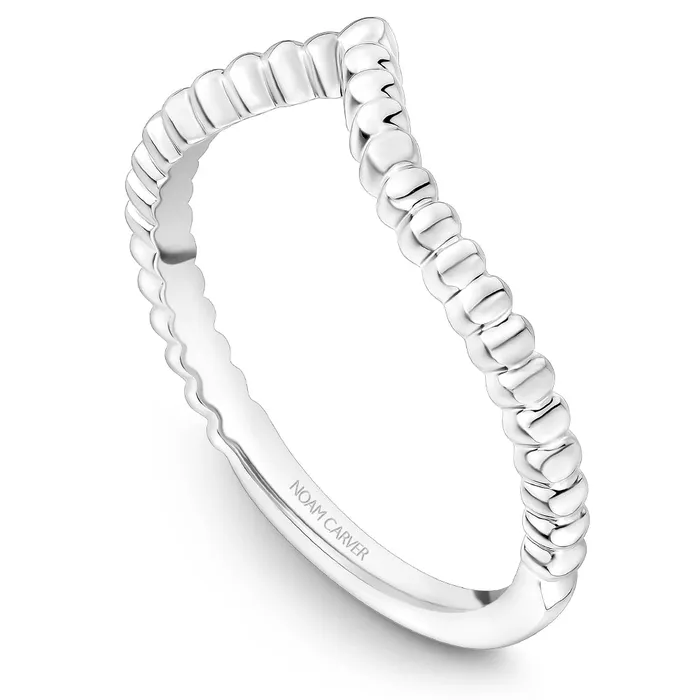 14K White Gold Curved Band Noam Carver Rings
