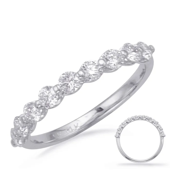 14K White Gold Fancy Diamond Band Wedding Bands Rings