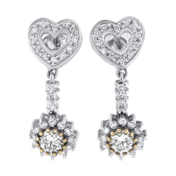 14kt White Gold Heart Drop Earrings With 100ct Diamonds EAR17990 Diamond Source NYC Earrings 14kt White Gold Heart Drop Earrings With 100ct Diamonds EAR17990 Diamond Source NYC Earrings