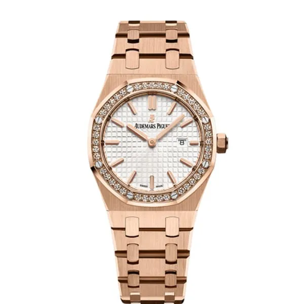 Audemars Piguet Royal Oak 33mm Ladies Watch Ref 67651ORZZ1261OR01 Silver Dial Diamond Bezel 18K Rose Gold Bracelet Audemars Piguet Bracelets Audemars Piguet Royal Oak 33mm Ladies Watch Ref 67651ORZZ1261OR01 Silver Dial Diamond Bezel 18K Rose Gold Bracelet Audemars Piguet Bracelets