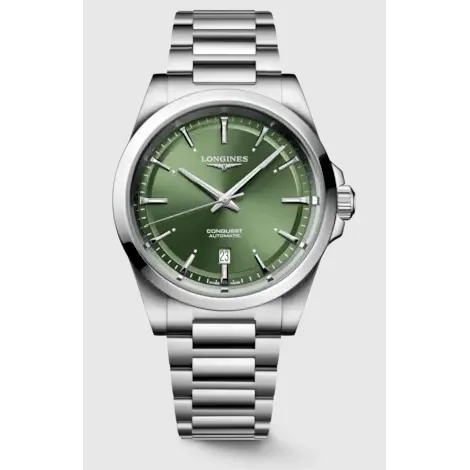 Bracelets Longines Longines Conquest Green Dial Steel Bracelet 41mm