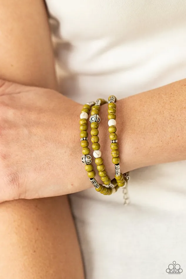 Bracelets Paparazzi Bracelet Desert Decorum Green Paparazzi Jewelry