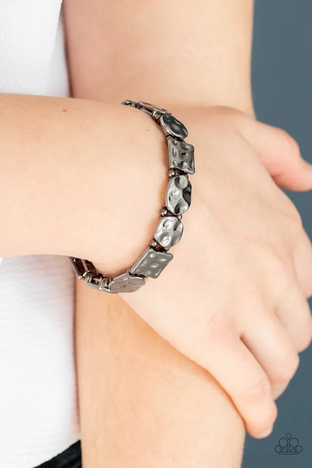 Bracelets Paparazzi Bracelet Hammered Harmony Black Paparazzi Jewelry