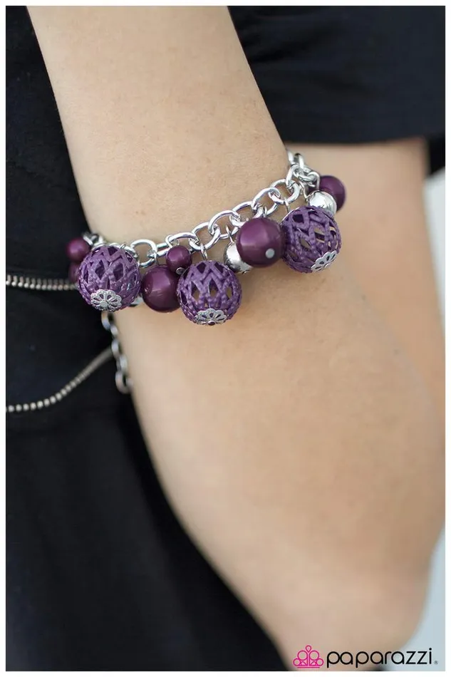 Bracelets Paparazzi Jewelry Paparazzi Bracelet An EIFFEL of Wonder Purple