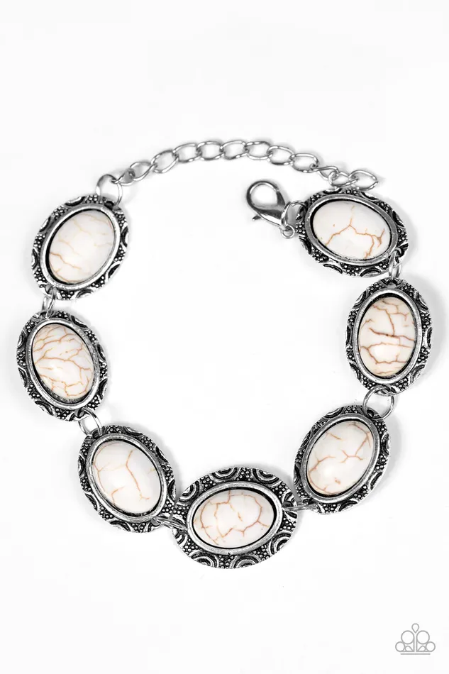 Bracelets Paparazzi Jewelry Paparazzi Bracelet Catch You On The CLIFFSIDE White