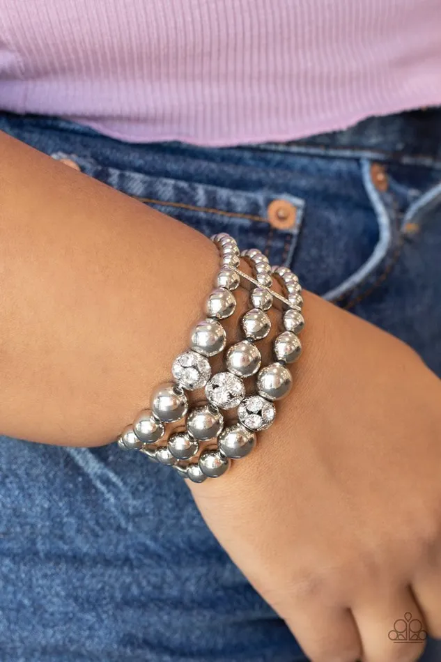 Bracelets Paparazzi Jewelry Paparazzi Bracelet Icing On The Top White