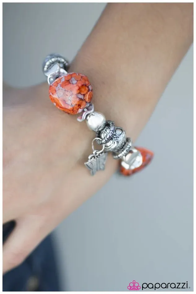 Bracelets Paparazzi Jewelry Paparazzi Bracelet Shopaholic Orange