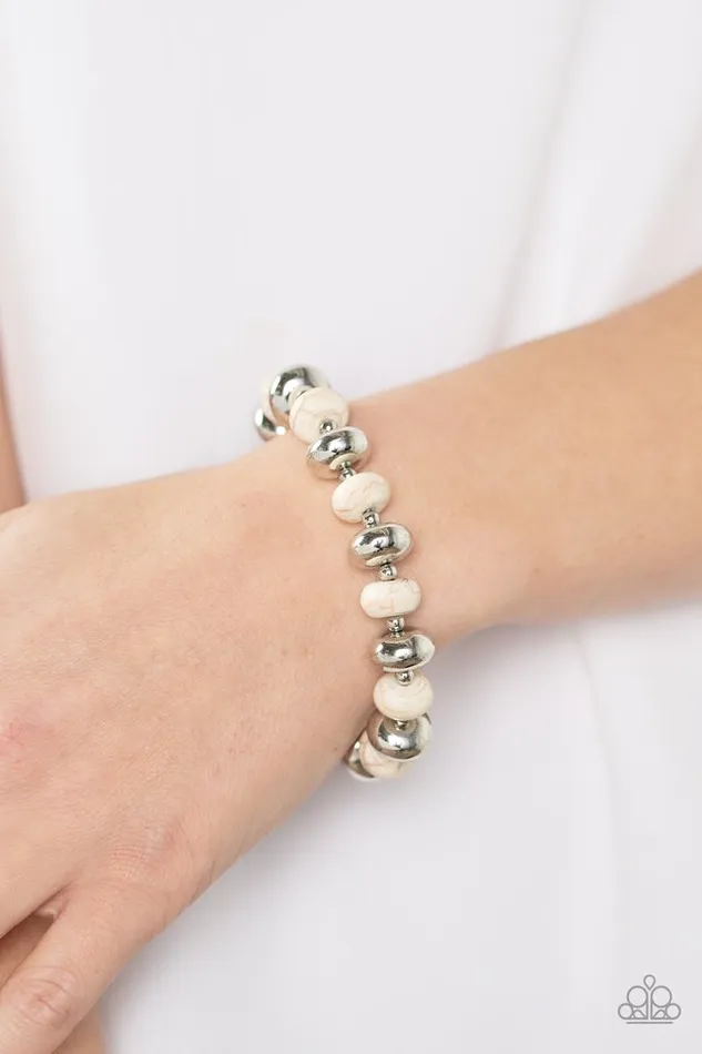 Bracelets Paparazzi Jewelry Paparazzi Bracelet Stone Age Aesthetic White