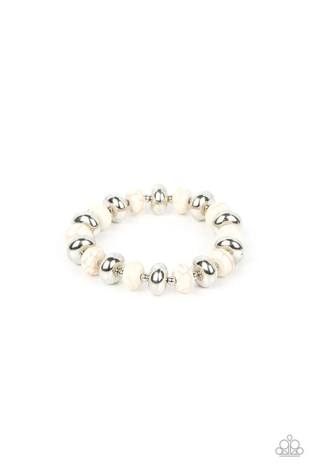Bracelets Paparazzi Jewelry Paparazzi Bracelet Stone Age Aesthetic White Bracelets Paparazzi Jewelry Paparazzi Bracelet Stone Age Aesthetic White