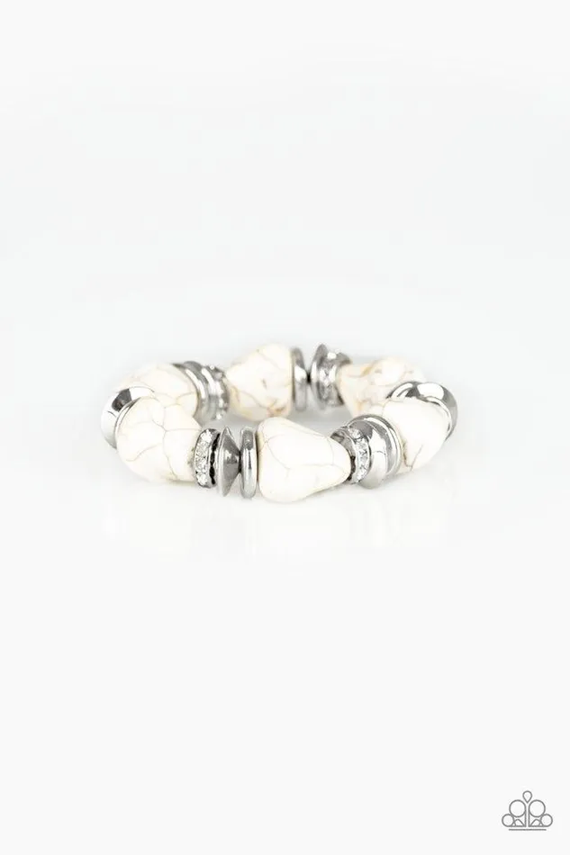 Bracelets Paparazzi Jewelry Paparazzi Bracelet Stone Age Stunner White