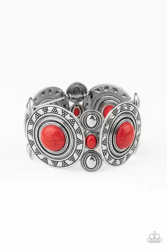 Bracelets Paparazzi Jewelry Paparazzi Bracelet Sunny Salutations Red