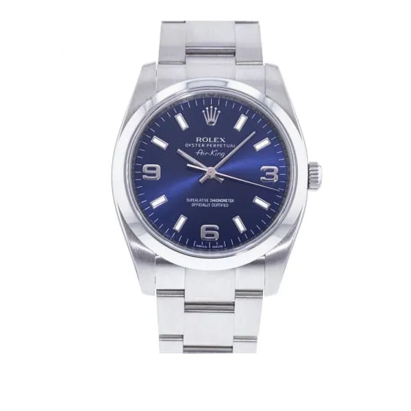 Bracelets Rolex Air King 34mm Ref 114210 Blue Index Arabic Numerals Dial Stainless Steel Oyster Bracelet Watch Rolex
