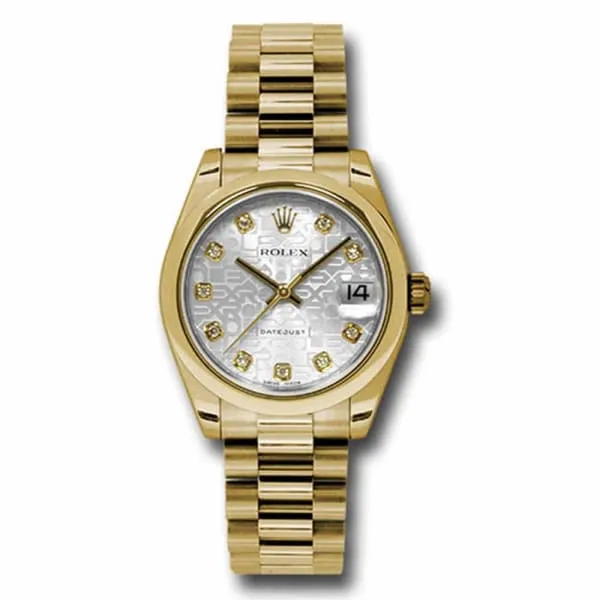 Bracelets Rolex Rolex Datejust 31mm Ref 178248 sjdp Silver Jubilee Dial 18K Yellow Gold President Bracelet Womens Watch Bracelets Rolex Rolex Datejust 31mm Ref 178248 sjdp Silver Jubilee Dial 18K Yellow Gold President Bracelet Womens Watch