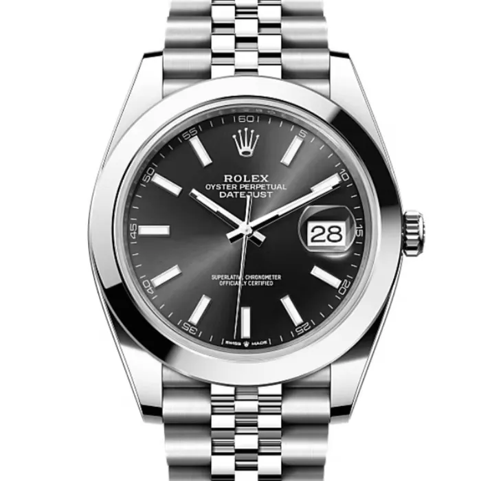 Bracelets Rolex Rolex Datejust 41mm Ref 1263000012 Black Dial Stainless Steel Jubilee Bracelet Mens Watch