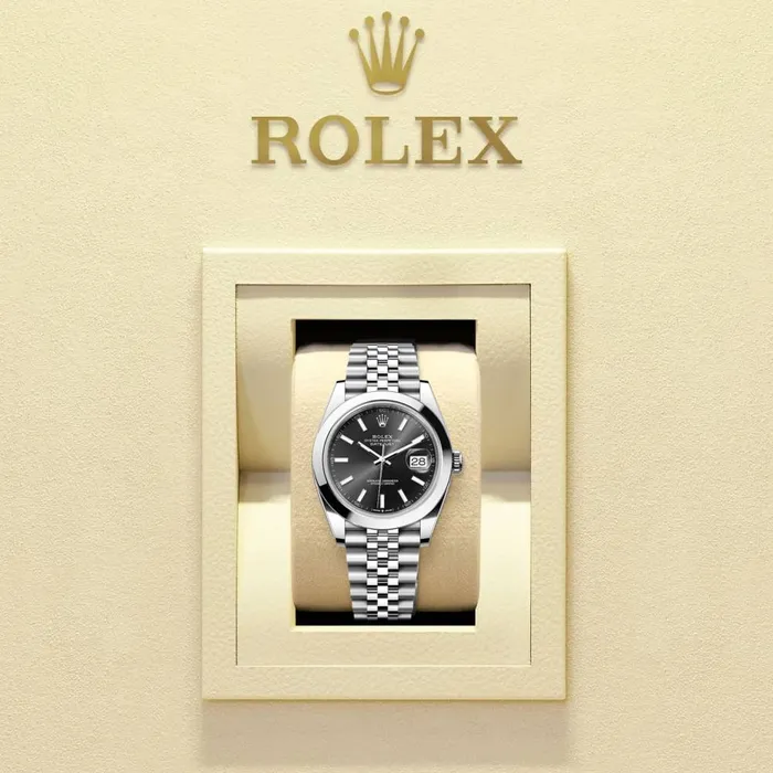 Bracelets Rolex Rolex Datejust 41mm Ref 1263000012 Black Dial Stainless Steel Jubilee Bracelet Mens Watch