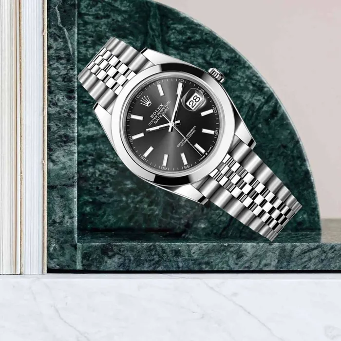 Bracelets Rolex Rolex Datejust 41mm Ref 1263000012 Black Dial Stainless Steel Jubilee Bracelet Mens Watch
